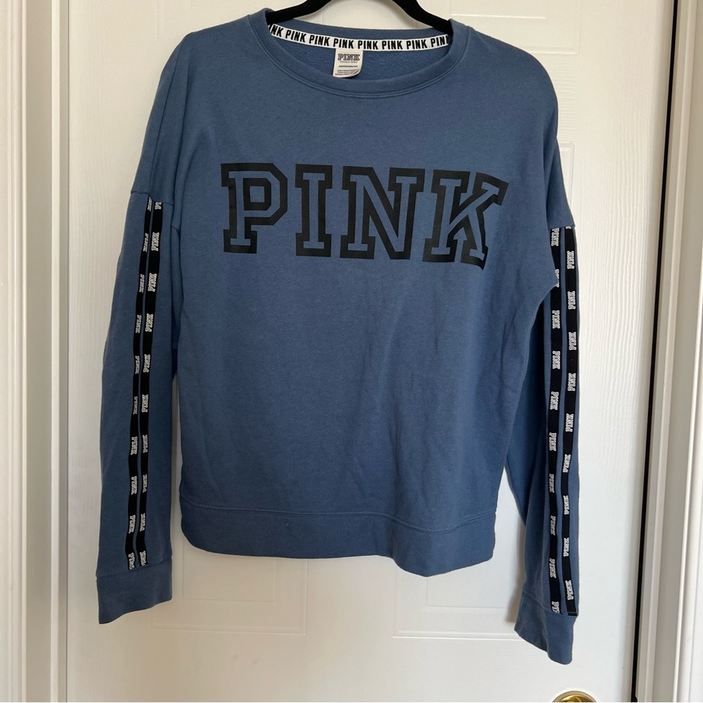 Victoria's Secret Blue Sweatshirt with Pink Branding